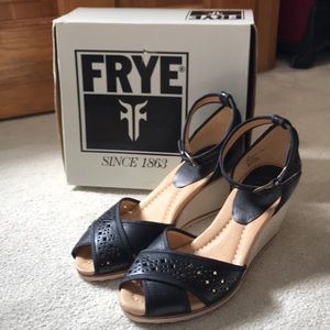 New FRYE wedge sandals